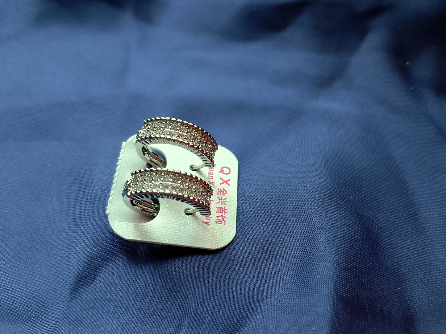 Hoop-Style Earrings with Crystal Accents