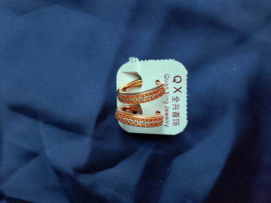 Hoop-Style Earrings with Crystal Accents