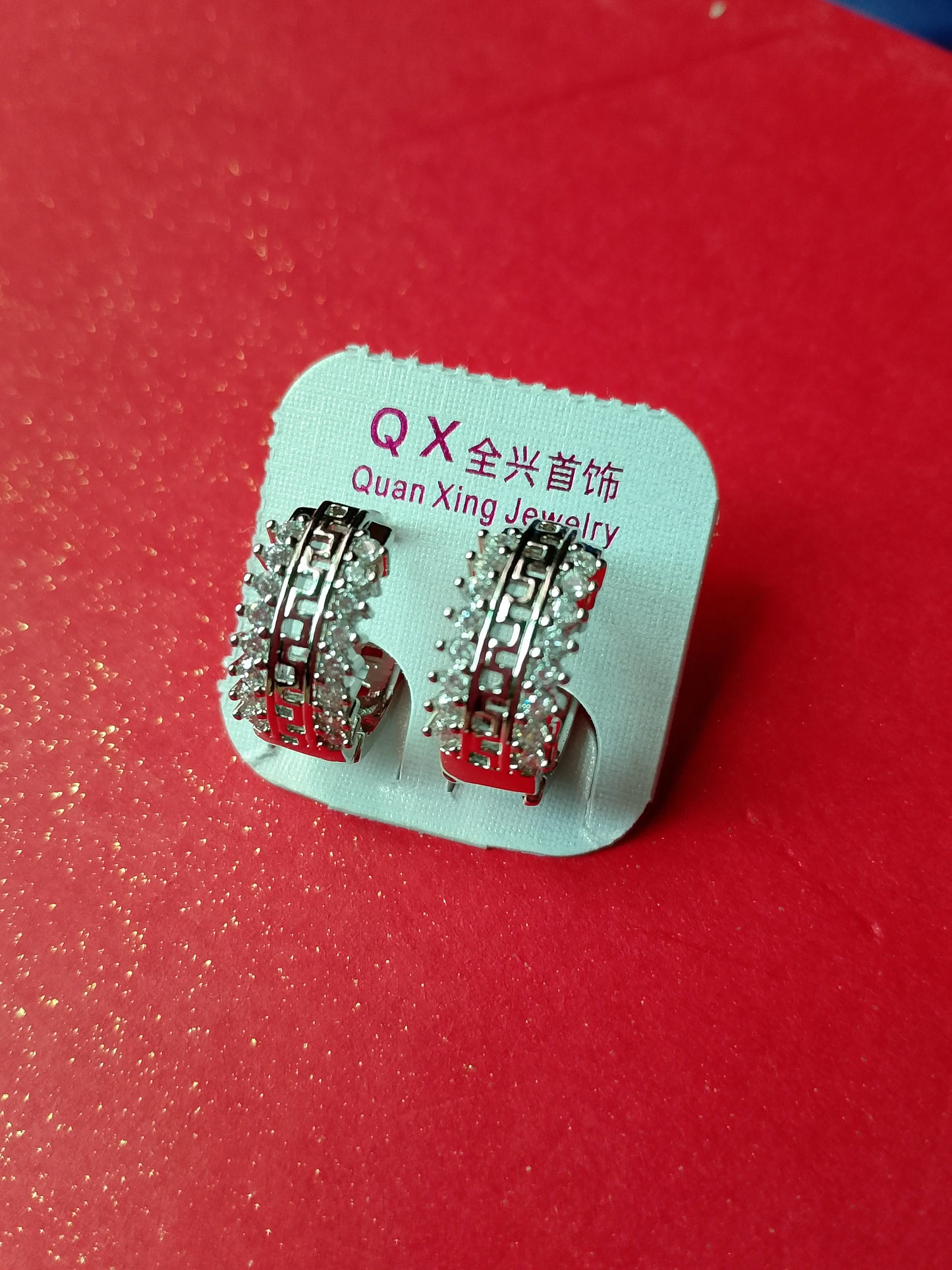 Classic Hoop-Style Earrings with Crystal Accents