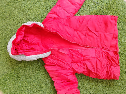 Children's Quilted Red Hooded Coat