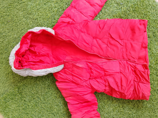 Children's Quilted Red Hooded Coat