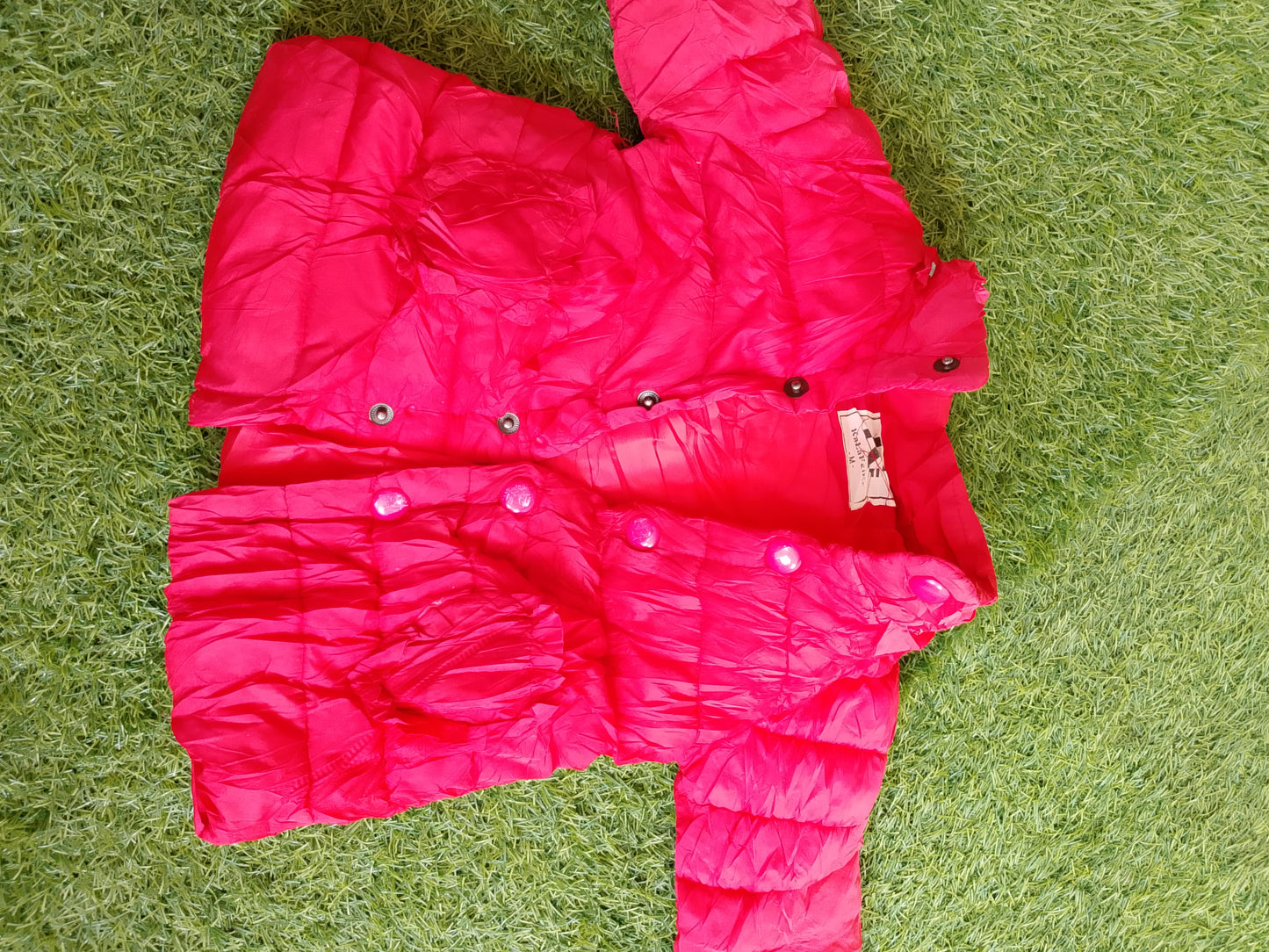 Girls Puffed, Red Jacket,