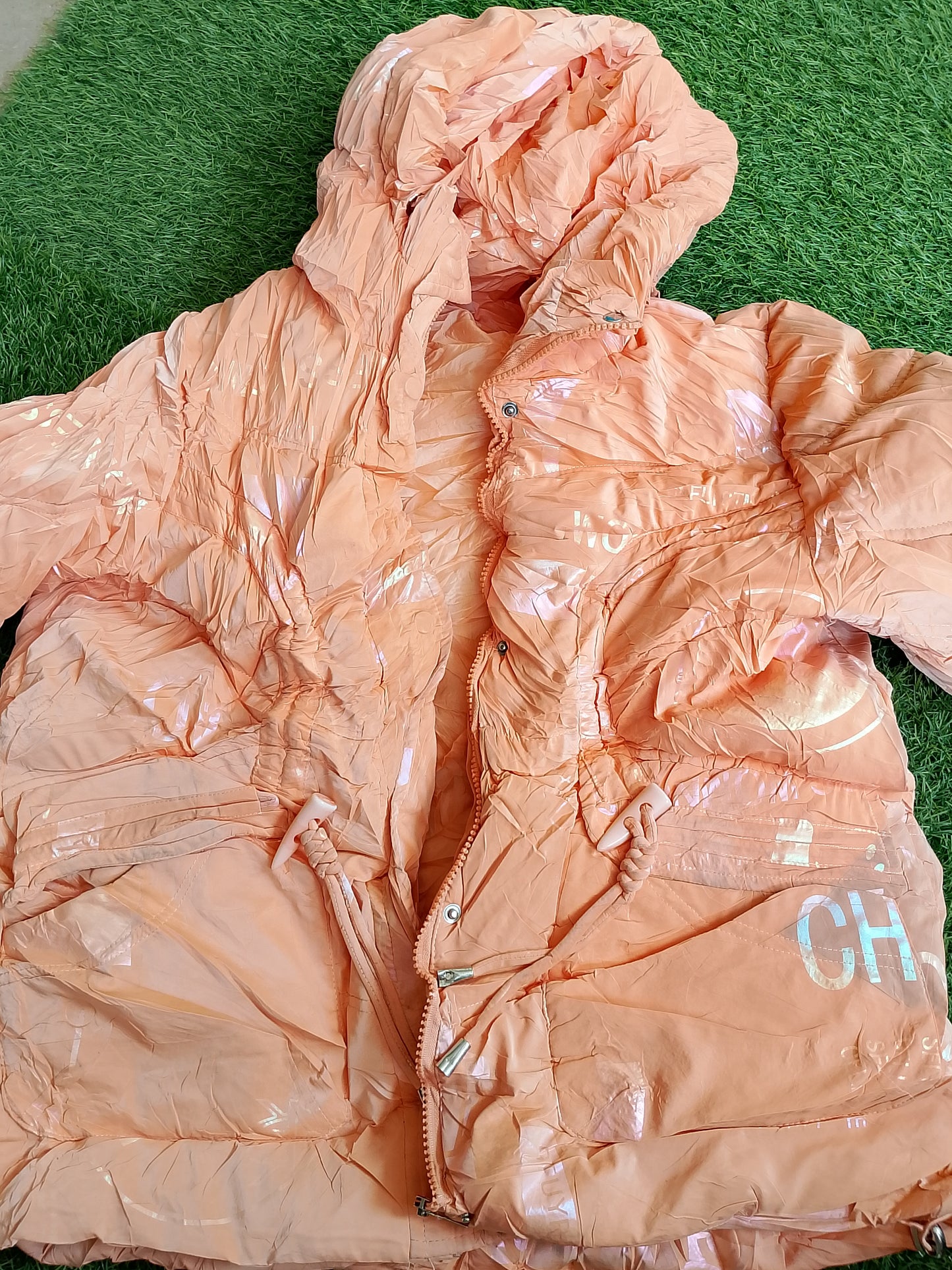 Riley Popover Puffer Hooded Orange