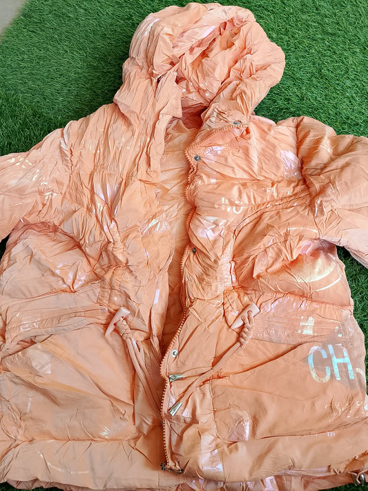 Riley Popover Puffer Hooded Orange