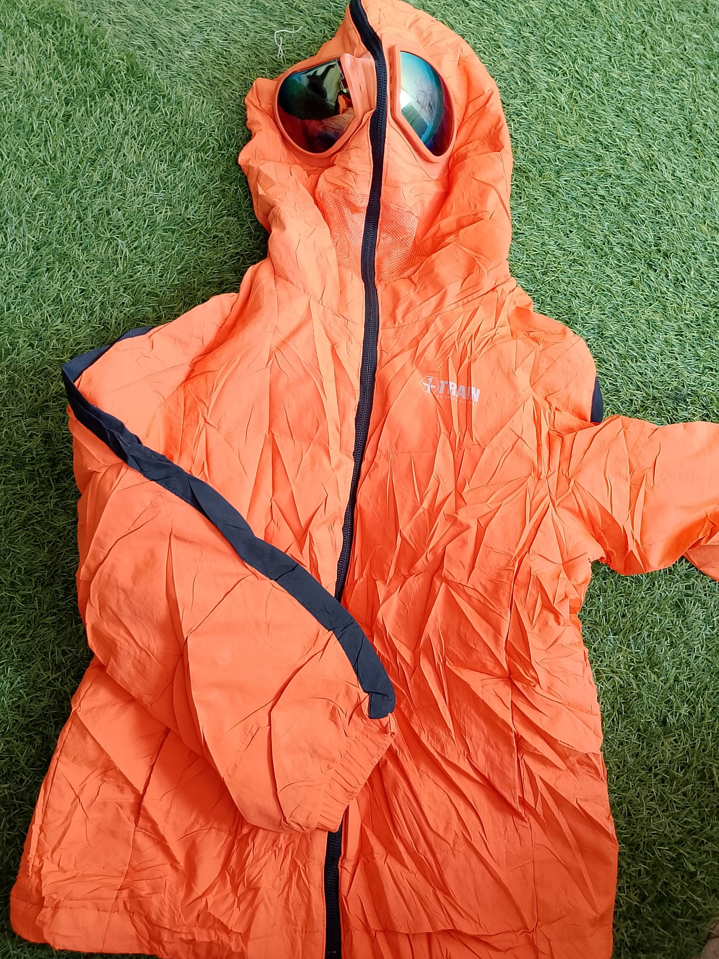 CP Company x Palace Neon Orange Nylon La Mille Goggle Jacket