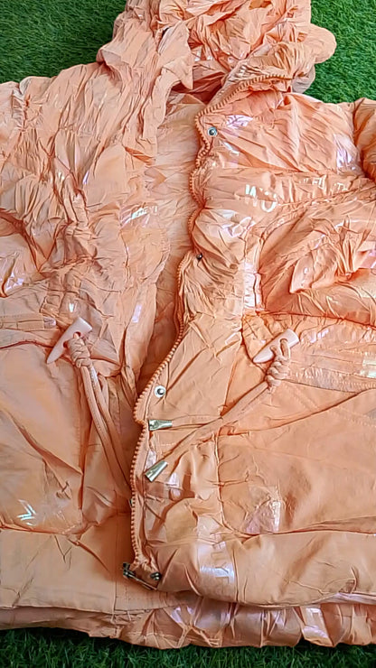 Riley Popover Puffer Hooded Orange